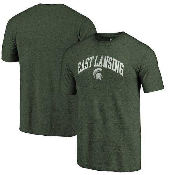 Michigan State Spartans Fanatics Branded Heathered Green Hometown Arched City Tri Blend T-Shirt,We sell and wholesale Michigan State Spartans Fanatics Branded Heathered Green Hometown Arched City Tri Blend T-Shirt on line form chian!